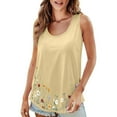 thumbnail image 1 of yunLCZ Square Neck Tank Top Women's 2025 Popular Round Neck Short Sleeved 2D Printed Casual Loose And Versatile Vest Suspender Summer Sleeveless Tops, 1 of 4