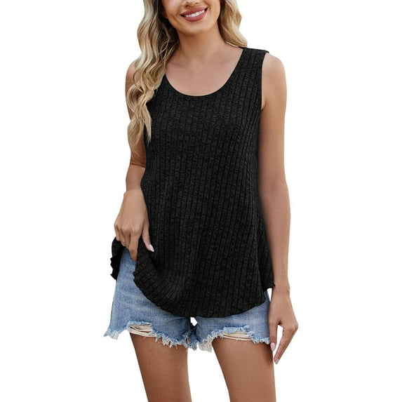 yunLCZ Square Neck Tank Top Women's 2025 Spring Hottest Garden Collar Casual Sleeveless Solid Color Knitted Vest Women Summer Sleeveless Tops