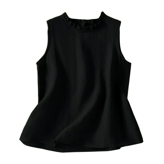 yunLCZ Square Neck Tank Top Women's Cotton And Linen Vest Tops For Women's Sleeveless Inner Shirts For Summer New Styles For Collar Base Shirt Vest Strap Summer Sleeveless Tops