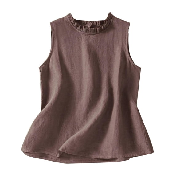yunLCZ Square Neck Tank Top Women's Cotton And Linen Vest Tops For Women's Sleeveless Inner Shirts For Summer New Styles For Collar Base Shirt Vest Strap Summer Sleeveless Tops