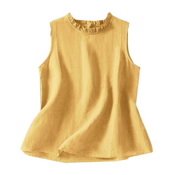 yunLCZ Square Neck Tank Top Women's Cotton And Linen Vest Tops For Women's Sleeveless Inner Shirts For Summer New Styles For Collar Base Shirt Vest Strap Summer Sleeveless Tops