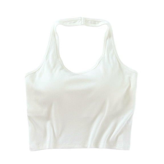 yunLCZ Square Neck Tank Top Women's Neck Hanging Camisole Vest Inner Layer With Chest Cushion Knitted Base Back Underwear Spicy Girl Strapless Vest Summer Sleeveless Tops