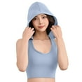 thumbnail image 1 of yunLCZ Square Neck Tank Top Women's New Back Anti Glare Hooded Versatile Fitness Fixed Cup With Chest Cushion Yoga Sports Vest Summer Sleeveless Tops, 1 of 4