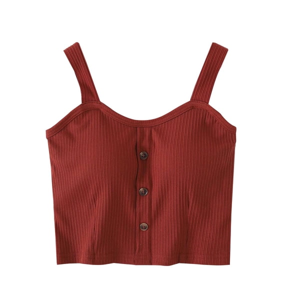 yunLCZ Square Neck Tank Top Women's Solid Color Tank Top With Chest Cushion And Camisole Worn Outside Sexy Exposed Navel Cup No Ring Tank Top Summer Sleeveless Tops