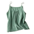 thumbnail image 1 of yunLCZ Square Neck Tank Top Women's Summer Pure Cotton Suspender Vest Women's Cotton Linen Solid Color Base Wear Art Retro Thin Loose Top Vest Suspender Strap Summer Sleeveless Tops, 1 of 4