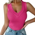 thumbnail image 1 of yunLCZ Square Neck Tank Top Womens Casual Slim Fit V Neck Ribbed Knit Tanks Tops Sleeveless T Shirts Blouses Summer Sleeveless Tops, 1 of 4