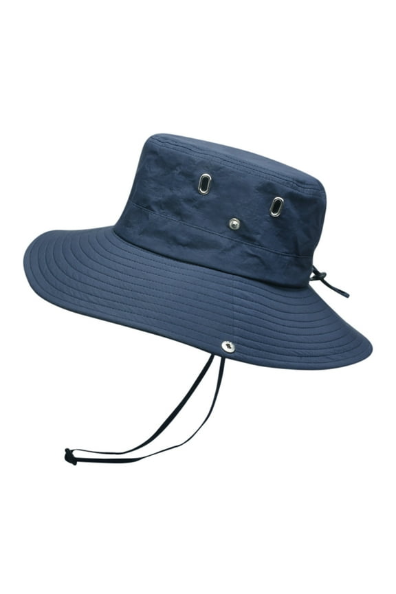 yunLCZ Sun Hat Sun Hats for Men Women Unisex Athletic Bucket Hat Solid Colors Sun Hat with UV Protection for Outdoor Sports Packable Summer Hats Polyester Navy One Size