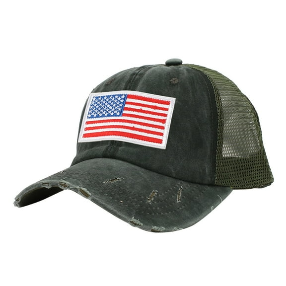 yunLCZ USA Flag Baseball Cap Adjustable Size for Running Workouts and Outdoor Activities All Seasons Unisex Vintage