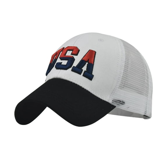 Gkeoshab 250 Anniversary Usa Hat USA Flag Male Female Neutral Summer America Flag Embroidery Grid Baseball Caps Adjustable Hat Visors Baseball Cap Beach Hat Cowboy Hat Bucket Hat