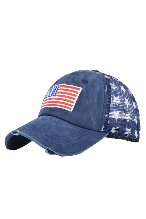 yunLCZ USA Flag Women Men Sun Hat Star Embroidery Cotton Baseball Cap Trucker Hat Adjustable Hip Hop Hat Baseball Cap