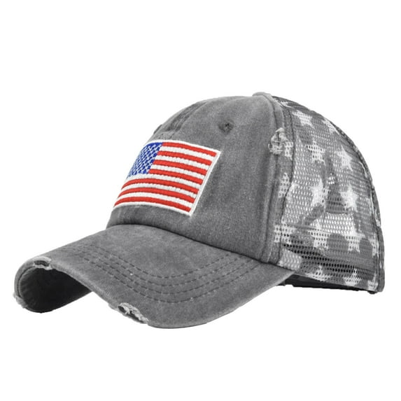 yunLCZ USA Flag Women Men Sun Hat Star Embroidery Cotton Baseball Cap Trucker Hat Adjustable Hip Hop Hat Unisex Vintage