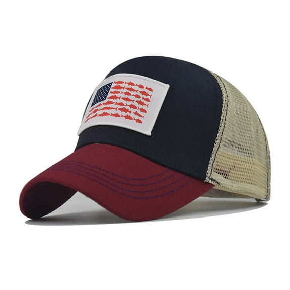 yunLCZ USA Flag Women Summer Fashion Beach Adjustable Washable Cotton Mesh Baseball Cap Sun Hat Outdoors Hat Baseball Cap