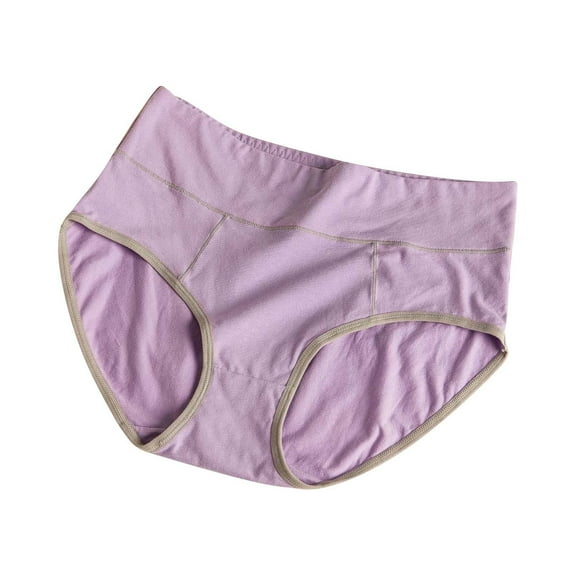 yunLCZ Underwear for Women Cotton Women's Cotton Underwear High Waist Elastic Briefs Soft Underwear Breathable Women's Underwear Wasit Hipster Brief Panties for Ladies