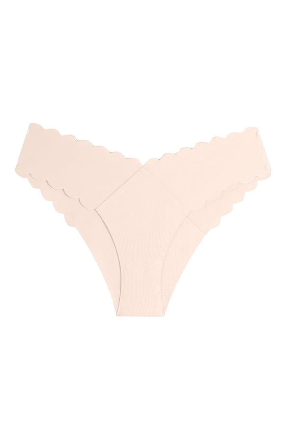 yunLCZ Underwear for Women Cotton Women's Summer Wavy Edge V Shaped Waist Without Marks Ice Thong Underwear For Women Waist Cotton Crotch Wasit Hipster Brief Panties for Ladies