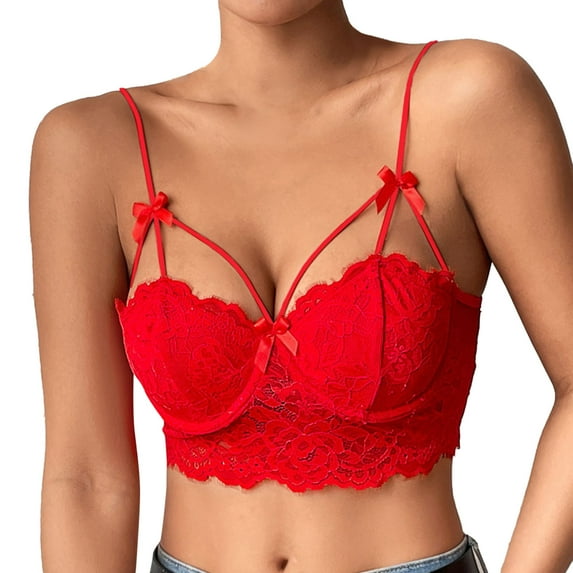 yunLCZ Walmart Shapewear Tops Women Clothes Beading Sleeveless Lace Beauty Back Halter Crop Top Club Vintage Tank Tops Bra Vest Shapewear Camisole with Shelf Bra Red L