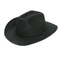 thumbnail image 1 of yunLCZ Western Cowboy Hat for Men Women Male Vintage Western Cowboy Hat Solid Drawstring Sunscreen Beach Weave Hat for All Seasons, 1 of 3