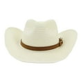 thumbnail image 1 of yunLCZ Western Cowboy Hat for Men Women Men & Women's Cowboy Cowgirl Hat - Western Hats for Women, Adjustable Cowboy Hat Men Straw Grey One Size, 1 of 2