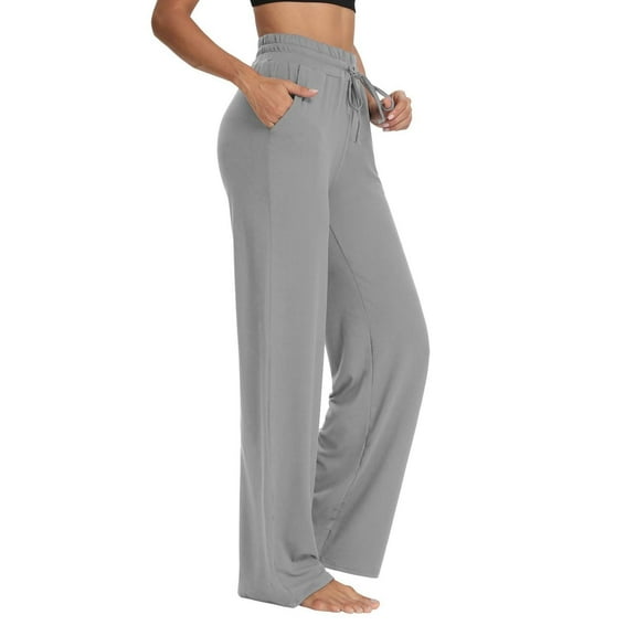 yunLCZ Wide Leg Pants Woman Wide Leg Pants For Women Comfortable And Lightweight Stretch Waist Yoga Pants With Pocket Casual Pants