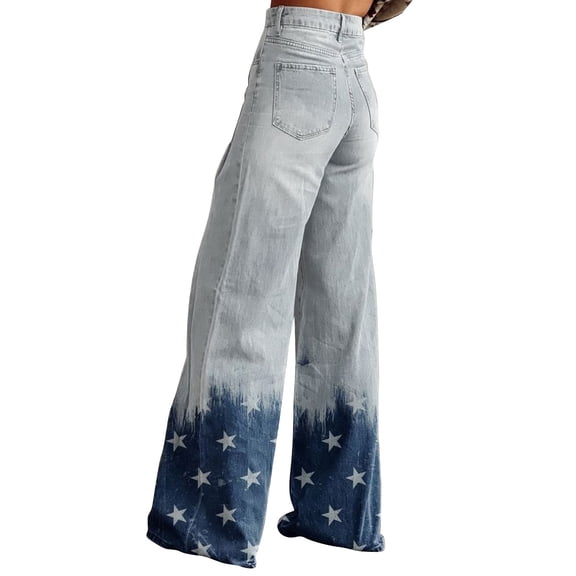 yunLCZ Wide Leg Pants Woman Wide Leg Pants Women's High Waisted Flower Patterned Pants Lightweight And Loose Casual Colorful Pants Heavyweight Pants Office Slacks