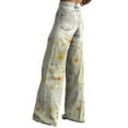 thumbnail image 1 of yunLCZ Wide Leg Pants Woman Wide Leg Pants Women's High Waisted Flower Patterned Pants Lightweight And Loose Casual Colorful Pants Heavyweight Pants Office Slacks, 1 of 4