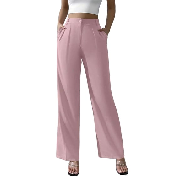 yunLCZ Wide Leg Pants Woman Women's Suit Pants Elegant Solid Color High Hanging Wide Leg Pants Straight Leg Pants