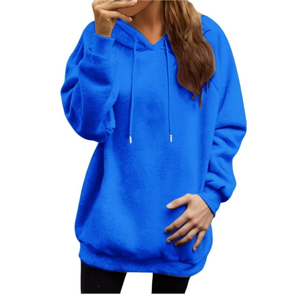 yunLCZ Women Blouses Plus Size Sweatshirts for Women Pockets Half Zip Pullover Long Sleeve Oversized Drop Shoulder Y2K Clothes Polyester Blue XXXL