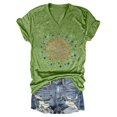 thumbnail image 1 of yunLCZ Women Shirts Independence Day Casual V Neck Women's Short Sleeve T Shirt, 1 of 2