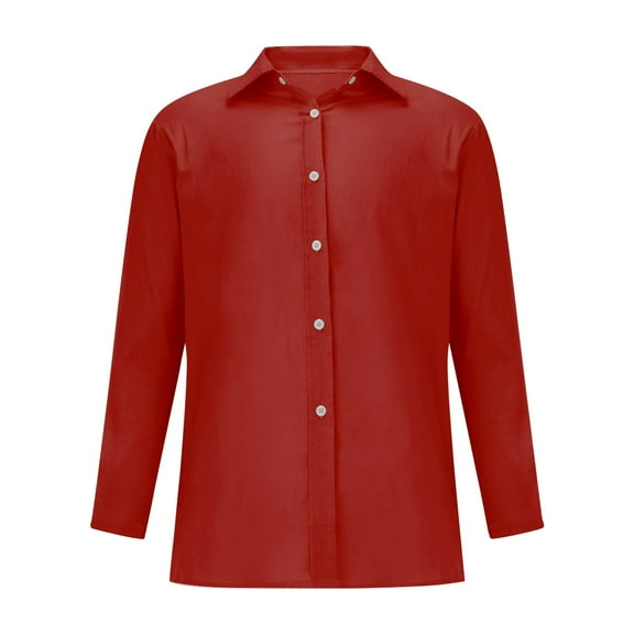 yunLCZ Women Shirts Linen Women's Spring Summer Solid Color Shirt Long Sleeve Button Down Shirt Loose Fit Vacation Beach Workwear Tops Clothes