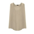 thumbnail image 1 of yunLCZ Women Shirts Mid Length Shawl Jacket Loose Outerwear Air Conditioning Shirt Thin Hooded Sun Cardigan Women's Cap Sleeve Tank Tops Beige L, 1 of 4