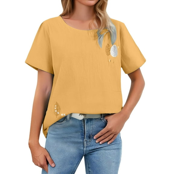 yunLCZ Women Shirts Short Sleeved T Shirt For Women In Summer 2025 Large Size Loose Fit Belly Covering Slimming And Versatile Top