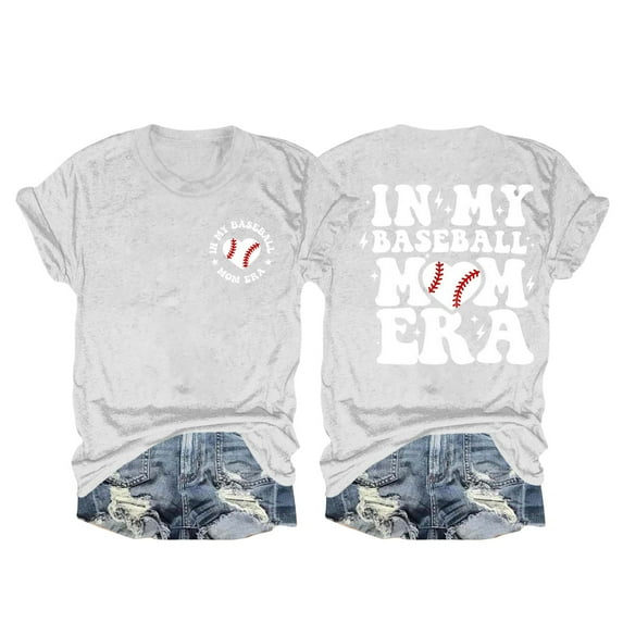 yunLCZ Women Shirts Women's Fashionable Casual Letter Print Round Neck Top Short Sleeve T Shirt