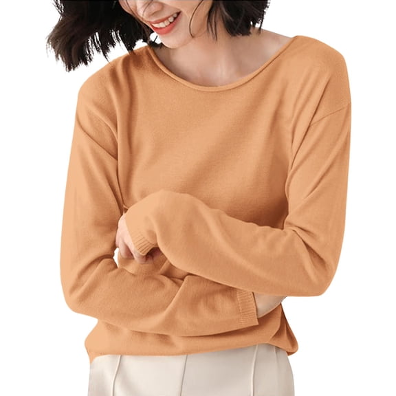 yunLCZ Women Shirts Women's Semi Turtleneck Sweater Long Sleeved Solid Color Pullover With A Base Shirt Spring And Autumn Loose Sweater Top