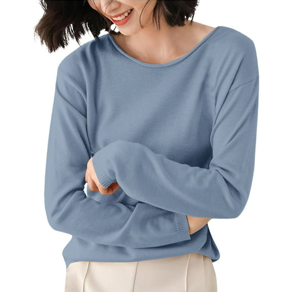 yunLCZ Women Shirts Women's Semi Turtleneck Sweater Long Sleeved Solid Color Pullover With A Base Shirt Spring And Autumn Loose Sweater Top