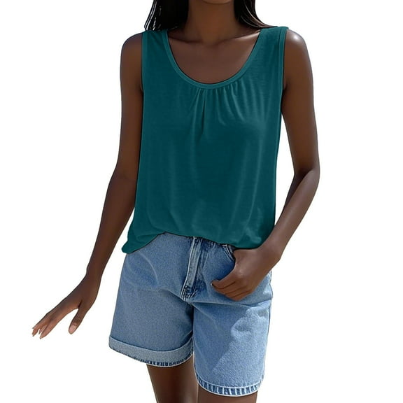yunLCZ Women Shirts Women’s Sexy Vest Solid Color Sleeveless Pullover Tank Tops Lightweight Comfort Shirt Casual Blouse Tunics Women's Cap Sleeve Tank Tops