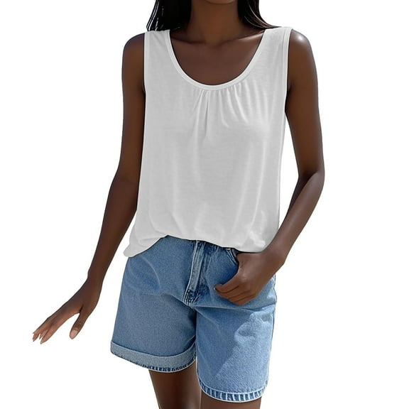 yunLCZ Women Shirts Women’s Sexy Vest Solid Color Sleeveless Pullover Tank Tops Lightweight Comfort Shirt Casual Blouse Tunics Women's Cap Sleeve Tank Tops