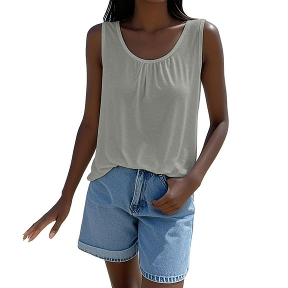 yunLCZ Women Shirts Women’s Sexy Vest Solid Color Sleeveless Pullover Tank Tops Lightweight Comfort Shirt Casual Blouse Tunics Women's Cap Sleeve Tank Tops