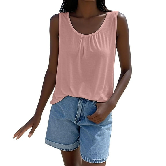 yunLCZ Women Shirts Women’s Sexy Vest Solid Color Sleeveless Pullover Tank Tops Lightweight Comfort Shirt Casual Blouse Tunics Women's Cap Sleeve Tank Tops