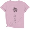 thumbnail image 1 of yunLCZ Women Shirts Women's Spring Round Neck Letter Printed Mother Loose Casual Short Sleeved T Shirt, 1 of 2