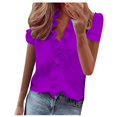 thumbnail image 1 of yunLCZ Women Shirts Womens Sleeveless Ruffle Peplum Front Tank Tops Casual Summer V Neck Shirts Women's Cap Sleeve Tank Tops Purple S, 1 of 4