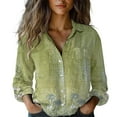 thumbnail image 1 of yunLCZ Women's Button Down Shirt Women's Long Sleeved Printed Button Down Shirt, 1 of 4
