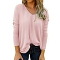thumbnail image 1 of yunLCZ Women's Button Down Shirts Ladies' Fashionable Casual V Neck Knitted Sweater Top Versatile Long Sleeved T Shirt Going Out Fashion Clothes, 1 of 3