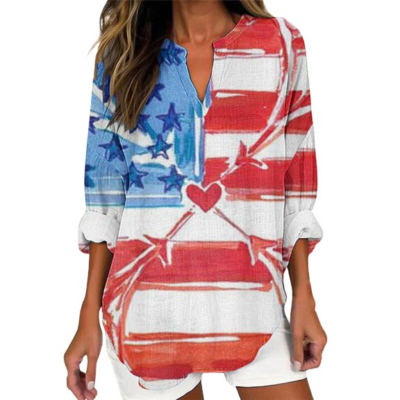 yunLCZ Women's Button Down Shirts Women Spring Summer Casual Long Sleeve V Neck T Shirts Loose Fit Cotton Tops Blouses Work Office Casual Blouse