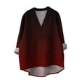thumbnail image 1 of yunLCZ Women's Button Down Shirts Cotton Linen Shirts For Women 2024 V Neck Long Sleeve Tops Summer Trendy Blouses Casual Loose Tunic Tops Work Office Casual Blouse, 1 of 3