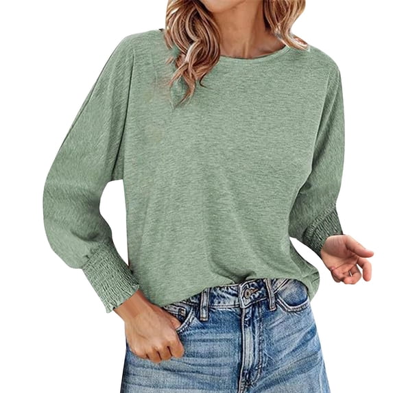 yunLCZ Women's Button Down Shirts Long Sleeve Tops For Women 2025 Spring Fashion T Shirts For Women Crewneck Casual Loose Shirts Basic Tee Work Office Casual Blouse