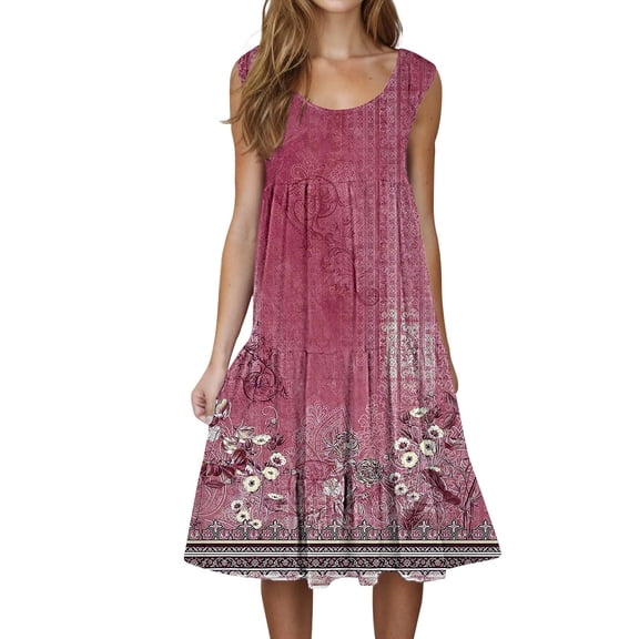 yunLCZ Women's Button Down Shirts Summer Dresses For Women Plus Size Beach Dress Casual Sundresses Sexy Sleeveless Dress Flowy Midi Dresses Spring Summer Outfits 3377