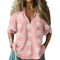 thumbnail image 1 of yunLCZ Women's Button Down Shirts Women Baggy Cotton Linen Tops Stylish Print Blouse For Women Plus Size Long Sleeve V Neck T Shirt Work Office Casual Blouse, 1 of 3