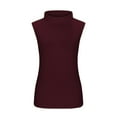 thumbnail image 1 of yunLCZ Women's Cap Sleeve Tank Tops Top Tee Womens Fit Turtleneck Slim Blouse Shirt Sleeveless Solid Women's Blouse Features:, 1 of 4