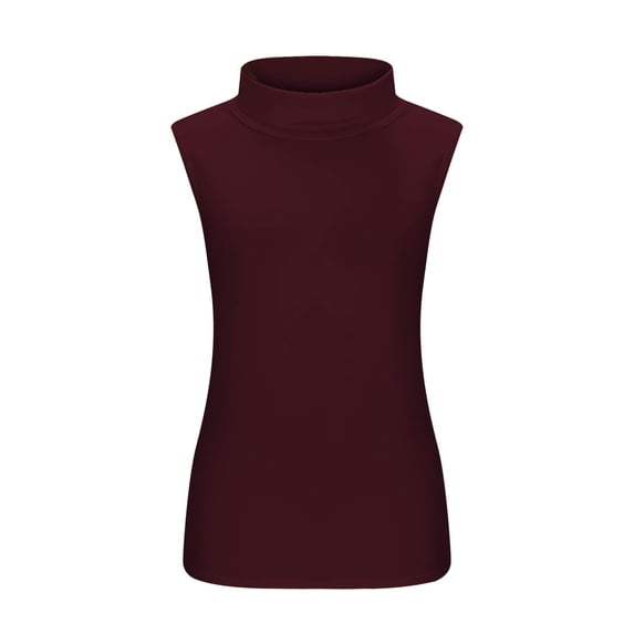yunLCZ Women's Cap Sleeve Tank Tops Top Tee Womens Fit Turtleneck Slim Blouse Shirt Sleeveless Solid Women's Blouse Features: