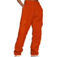 thumbnail image 1 of yunLCZ Women's Casual Plus Size Pants Ladies' Solid Drawstring Elastic Waist Pocket Pants Slacks Casual Lounge Sweatpants, 1 of 4