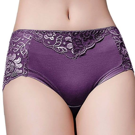 yunLCZ Women's Cotton Underwear High Waist 2023 Women's Mid Waist Sexy Lace Panties Hip Lifting Transparent Women's Triangular Pure Cotton Crotch Underpants